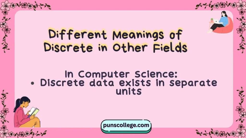Different Meanings of Discrete in Other Fields