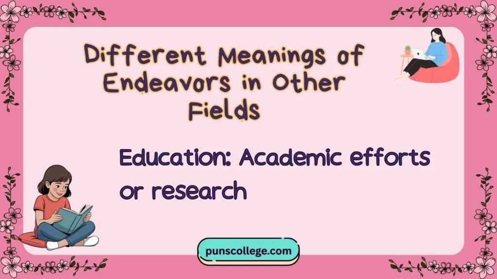 Different Meanings of Endeavors in Other Fields