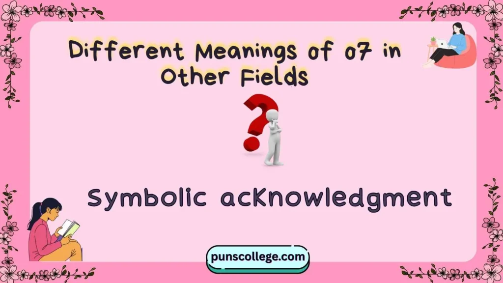 Different Meanings of o7 in Other Fields