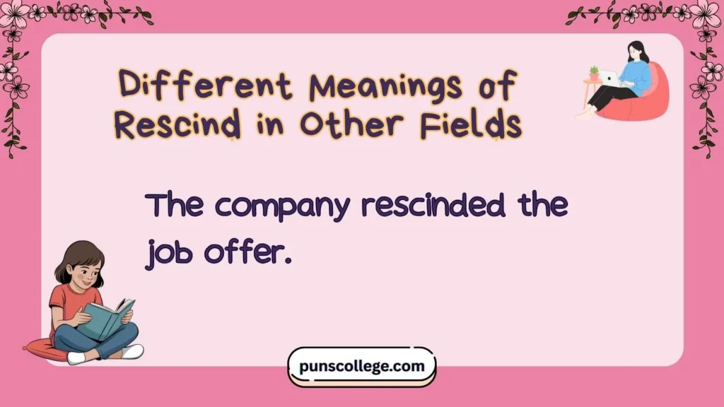 Different Meanings of Rescind in Other Fields