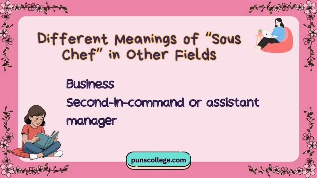 Different Meanings of “Sous Chef” in Other Fields