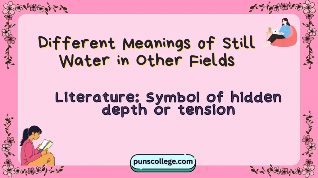 Different Meanings of Still Water in Other Fields