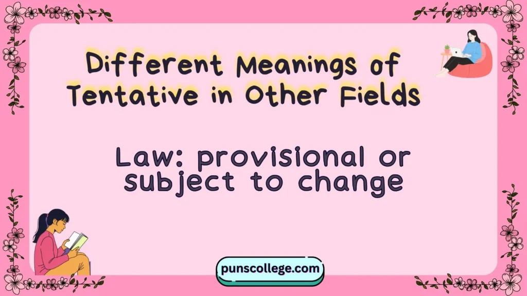 Different Meanings of Tentative in Other Fields