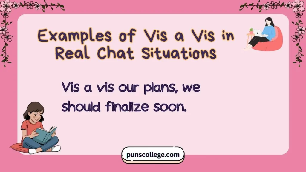 Examples of Vis a Vis in Real Chat Situations